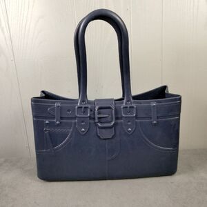 Great Bag Co Tote‎ Handbag by Robert Verdi Blue Rubber Large